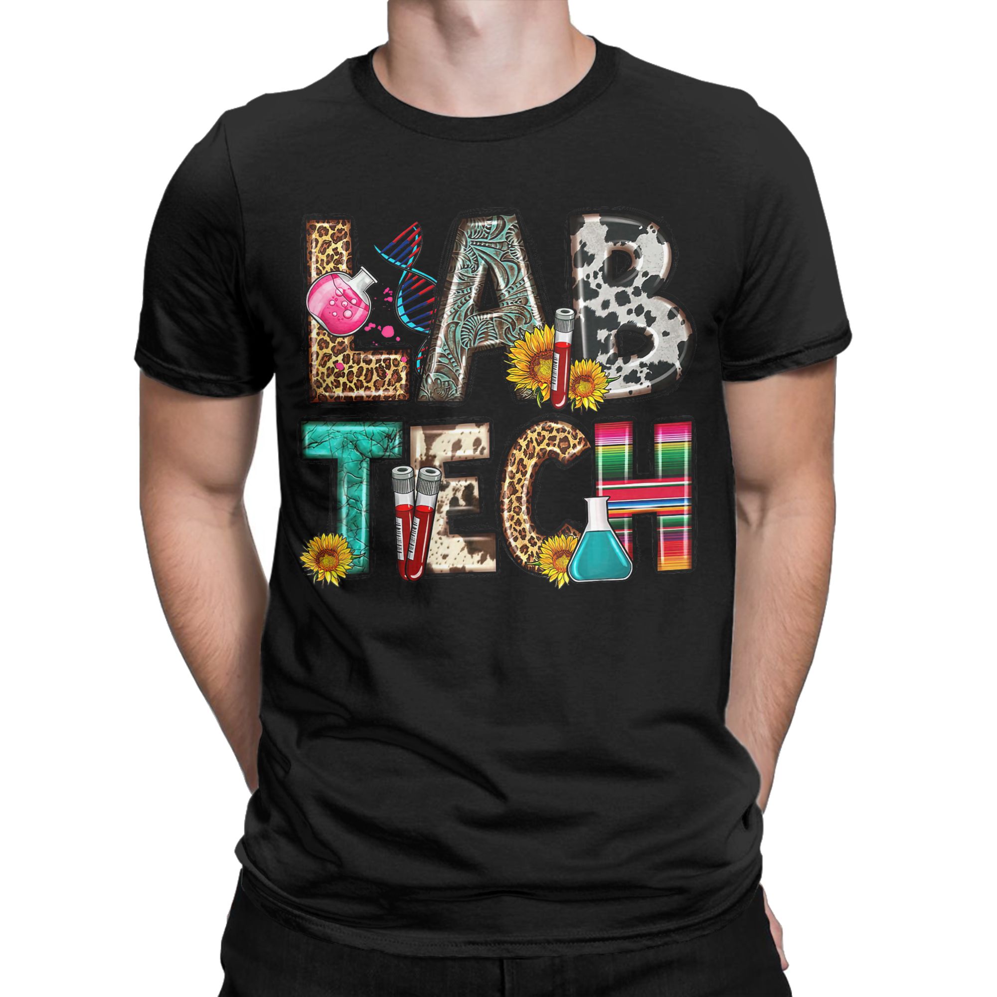 Medical Lab And Science - Retro Tech Leopard Floral Medical Laboratory