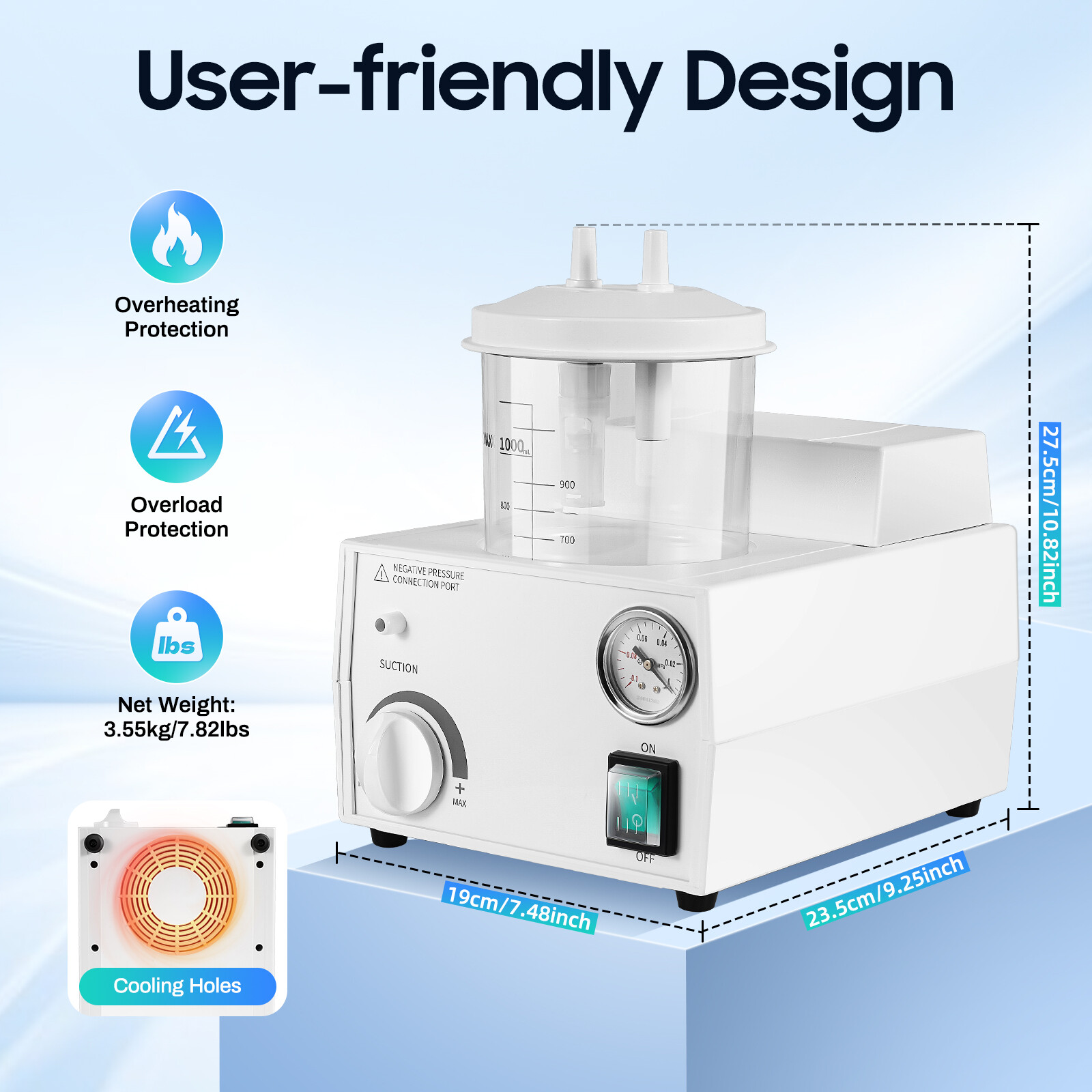 Vacuum Phlegm Quiet Suction Un - Suction Machine Medical reseña y precio