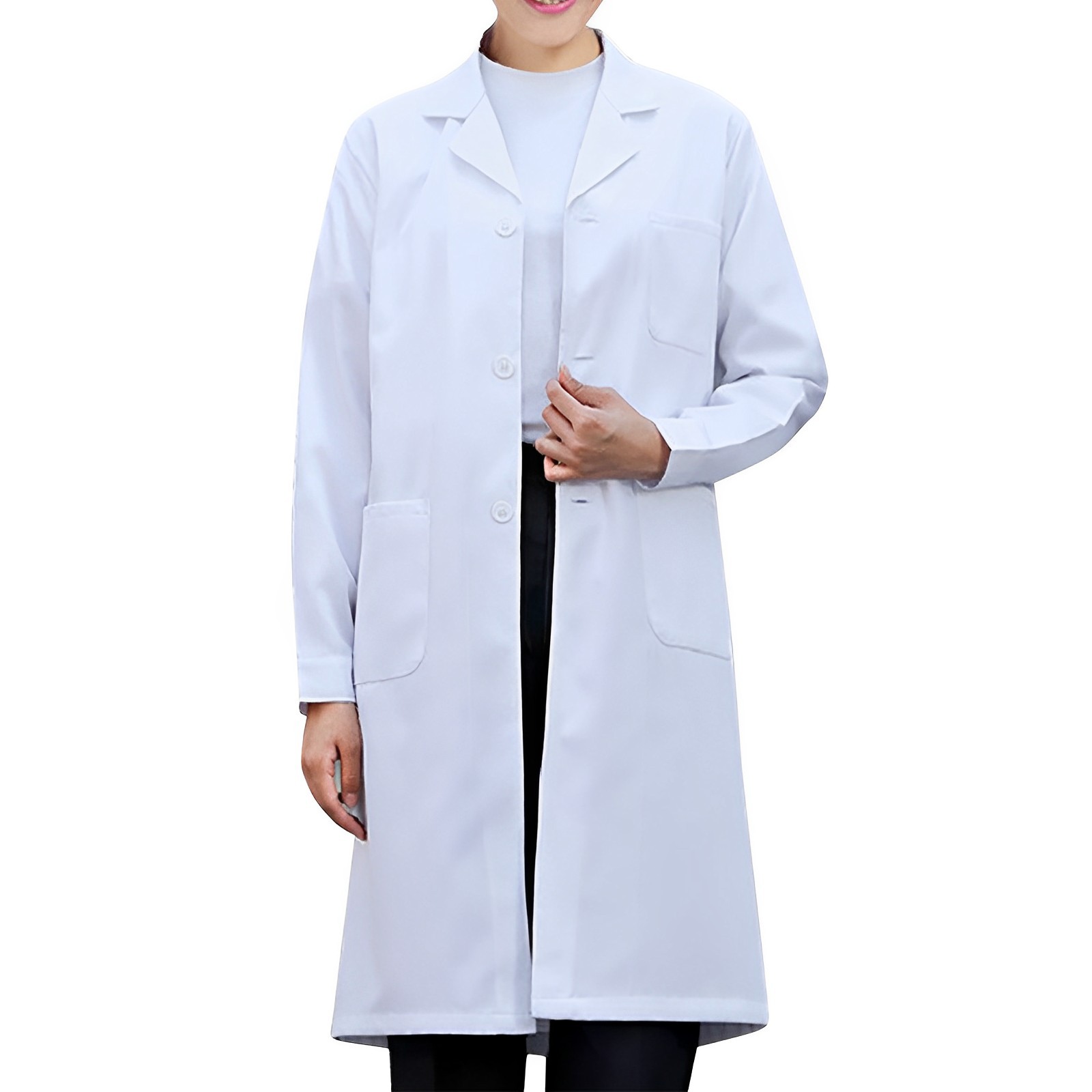 White Lab Coat For Women Men S - Medical Lab Gown reseña y precio