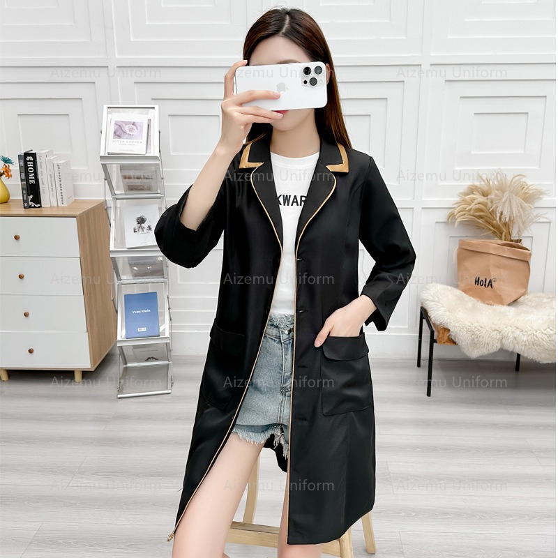 black beauty uniform with beau - Medical Lab Gown reseña y precio