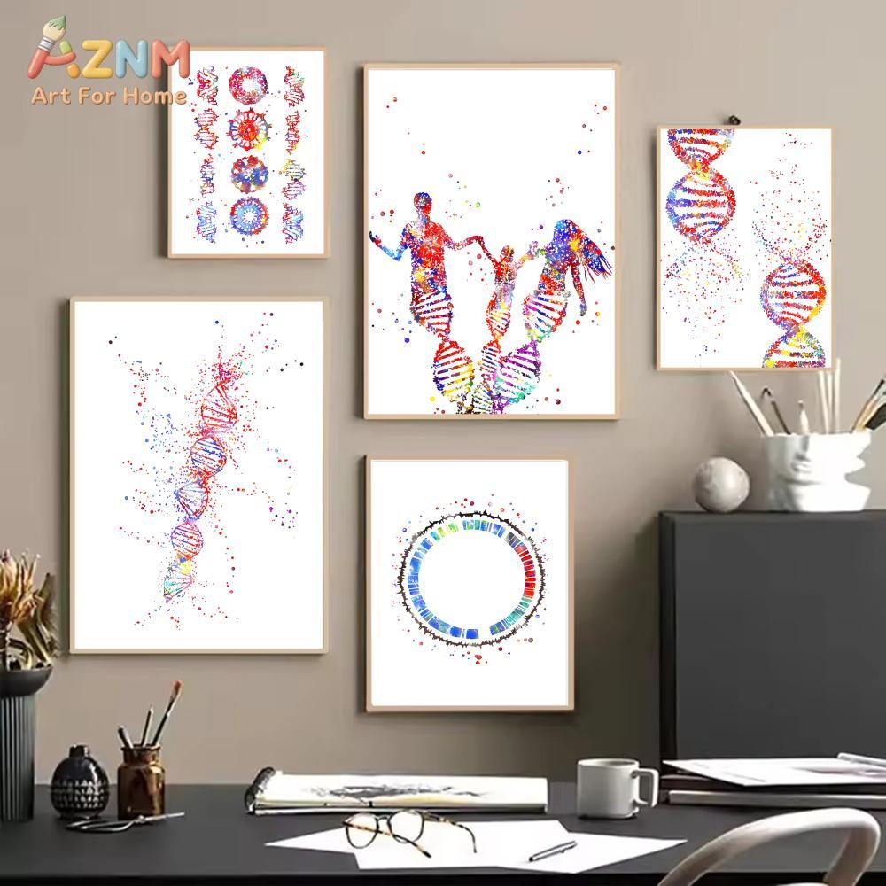 AZNM Colorful Watercolor DNA G - Medical Lab And Science reseña y precio