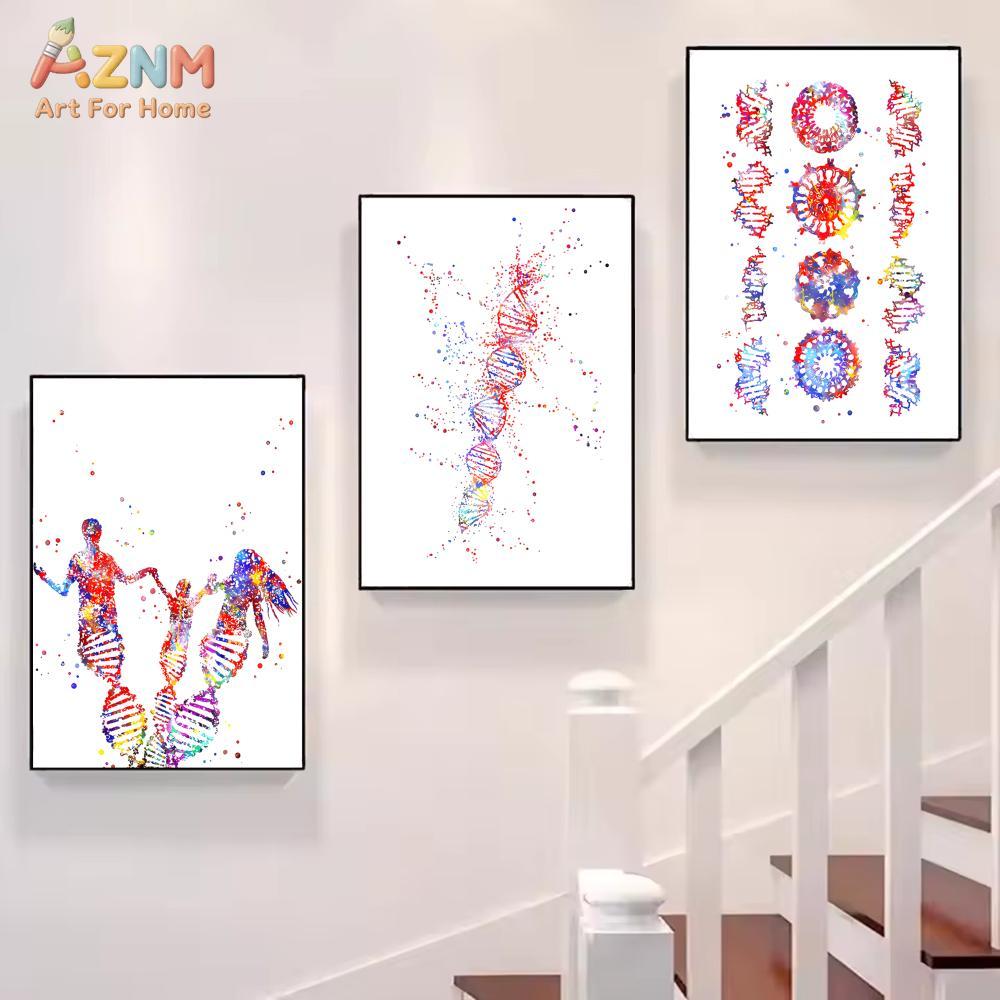AZNM Colorful Watercolor DNA G - Medical Lab And Science reseña y precio