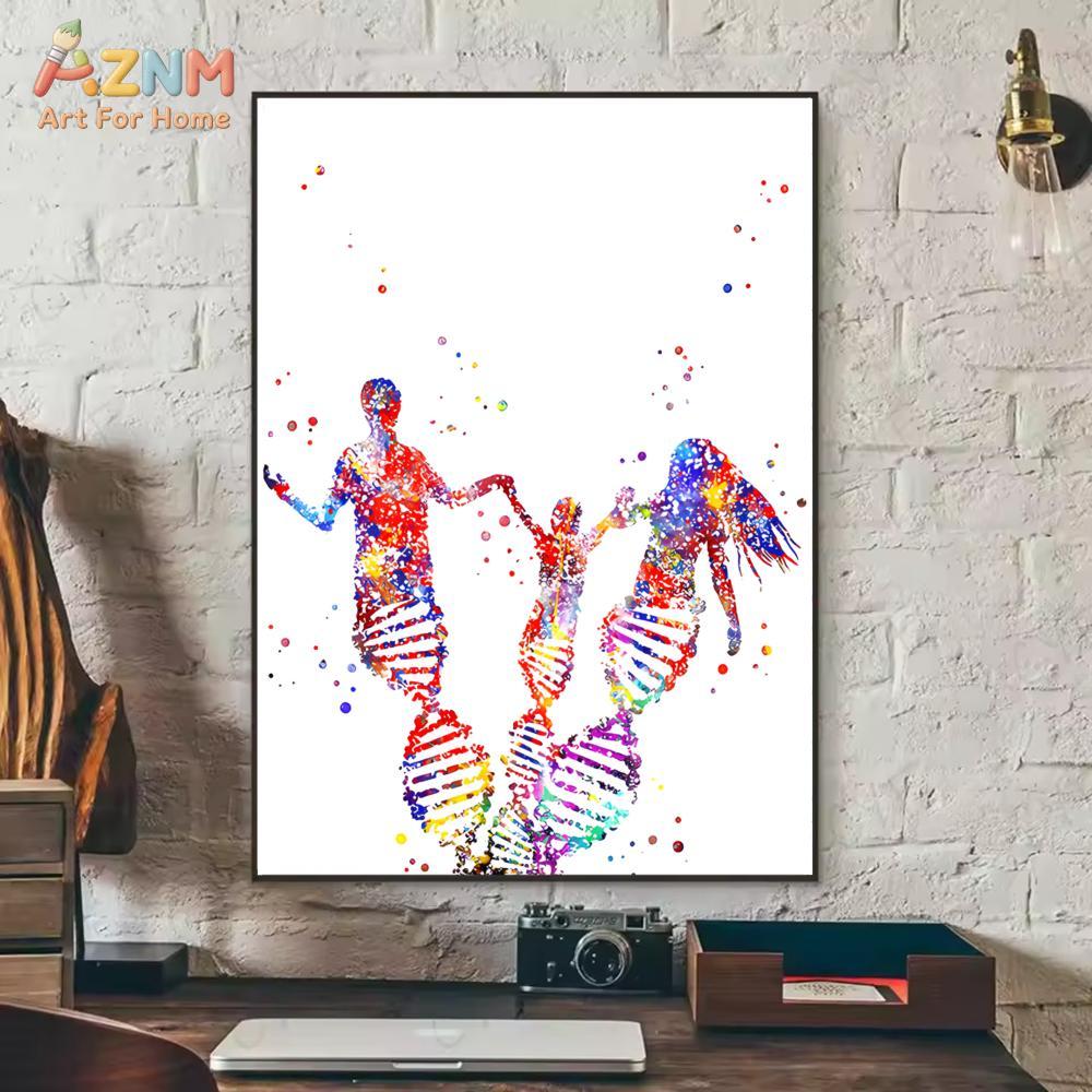 AZNM Colorful Watercolor DNA G - Medical Lab And Science reseña y precio