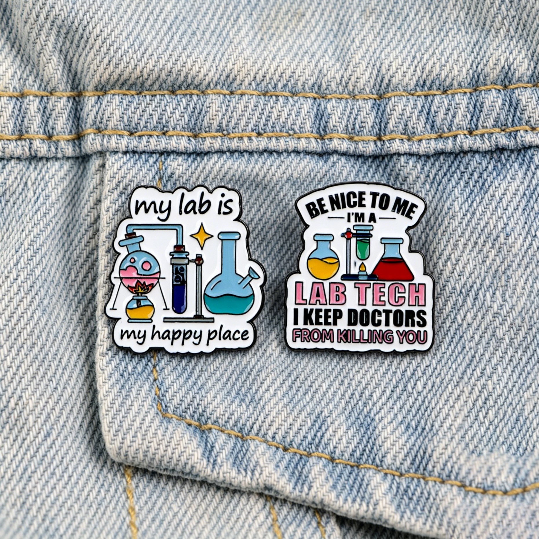 Funny Lab Tech Enamel Pins Set - Medical Lab And Science reseña y precio